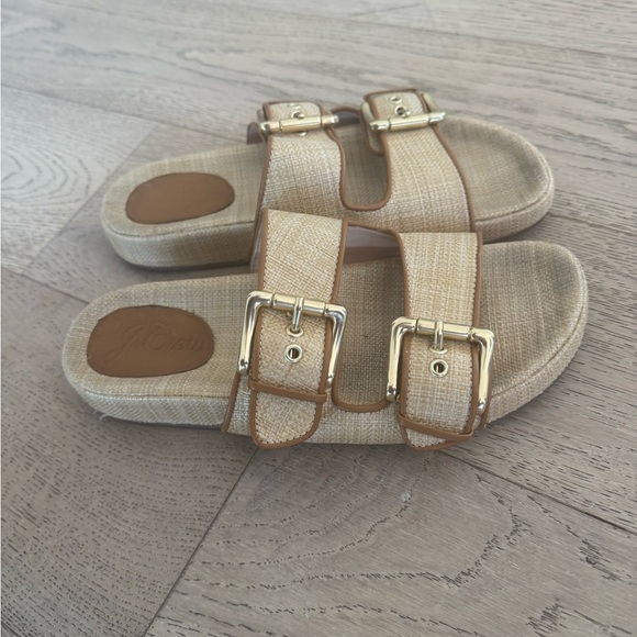 J. Crew Two Strap Woven Buckle Sandals Size 7.5 - Picture 2 of 4